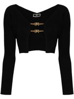 Elisabetta Franchi cardigan crop à logo - Noir