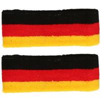 Hoofd zweetband van vlag kleuren van Duitsland - 2x - haarband - volwassenen - supporters Hoofd zweetband van vlag kleuren van Duitsland - 2x - haarband - volwassenen - supporters