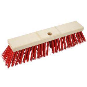 Bezemkop - Elaston - rood - hout - hard/extra stevig - 40 cm - 24mm - straatbezem/buitenbezem