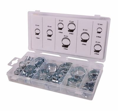 Slangklem assortiment, 40 stuks in opbergbox