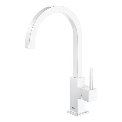 Keukenkraan Tres Top | Opbouw | 360° Draaibaar | Mengkraan | 1-hendel | Vierkant | Wit mat