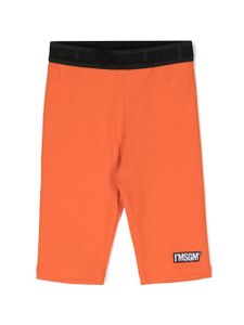 MSGM Kids short en coton avec ceinture à logo - Orange