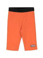 MSGM Kids short en coton avec ceinture à logo - Orange - thumbnail