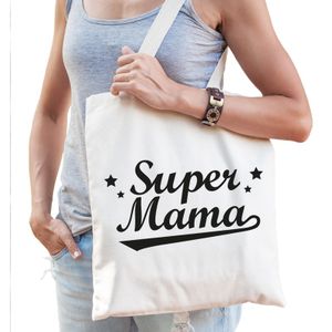 Katoenen cadeau tasje Super mama   -