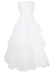 Ana Radu robe-bustier longue en tulle - Blanc