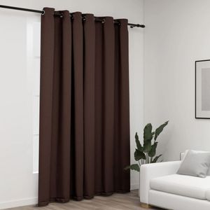 VidaXL Gordijn linnen-look verduisterend met ogen 290x245 cm taupe