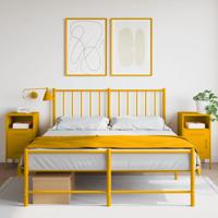 Nachtkastjes 2 st 36x39x68 cm staal mosterdgeel