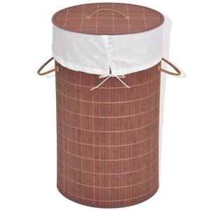 VidaXL Wasmand rond bamboe bruin