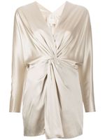 Michelle Mason robe en soie à détail torsadé - Blanc
