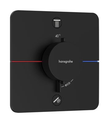 Hansgrohe ShowerSelect Comfort Q thermostaat inbouw voor 2 functies met geïntergreerde zekerheidscombinatie volgens EN1717, mat zwart