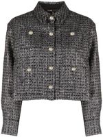 Maje veste en tweed à coupe crop - Argent