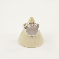 Zilveren Ring met Rozenkwarts Maat 16,5 (Sterling Zilver 925) - thumbnail