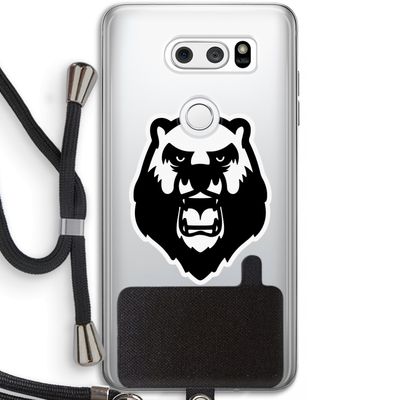 Angry Bear (white): LG V30 Transparant Hoesje met koord