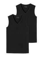 Schiesser - 95-5 - Tanktop V-neck - 2-pack - zwart, Maat:S