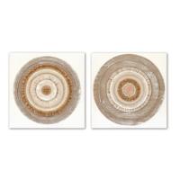 Schilderij Home ESPRIT Beige Natuurlijk Cirkels Scandinavisch 80 x 3 x 80 cm (2 Stuks)