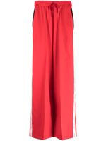 Rokh pantalon palazzo à bande logo - Rouge