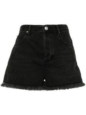 ISABEL MARANT short en jean Lesia à bords frangés - Noir