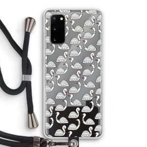 Zwanen: Samsung Galaxy S20 Transparant Hoesje met koord