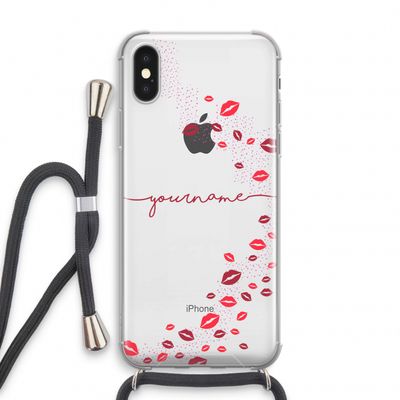 Kusjes: iPhone XS Transparant Hoesje met koord