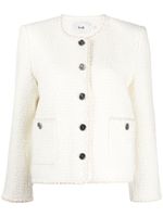 b+ab veste boutonnée en tweed - Blanc - thumbnail