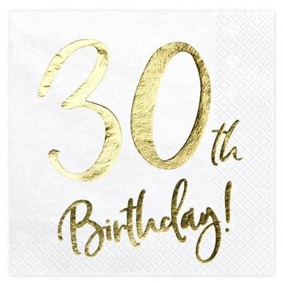 30 Jaar leeftijd verjaardag servetten - 40x stuks - 33x33 cm - Papier - 3-laags - feestartikelen