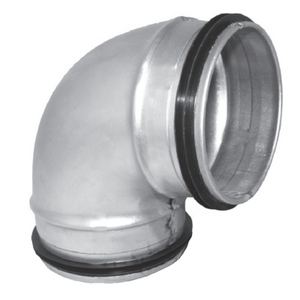 Korte Bocht 90º Met Afdichtingsrubber - Geperst - Ø 125mm