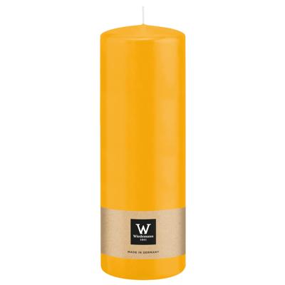 Cilinderkaars/stompkaars - geel - 20 x 7 cm - 103 branduren
