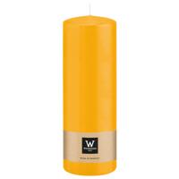 Cilinderkaars/stompkaars - geel - 20 x 7 cm - 103 branduren