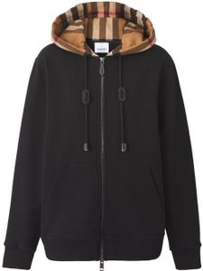 Burberry hoodie en coton à carreaux - Noir