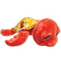 Suki Gifts pluche zeeschildpad Jules knuffeldier - cute eyes - rood - 14 cm - thumbnail