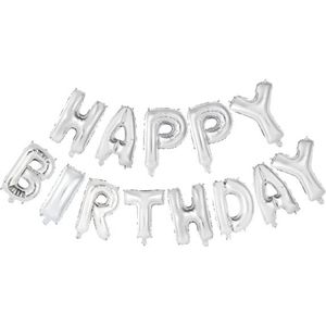 Wefiesta folieballon HAPPY BIRTHDAY 300x300x36 cm zilver