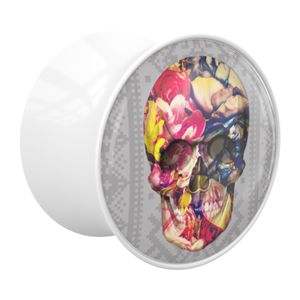 Double Flared Plug met Doodshoofddesign Acryl Tunnels & Plugs