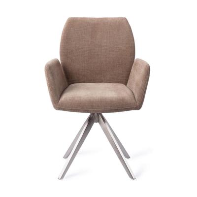 Jesper Home Misaki eetkamerstoel Mocha Mist turn steel