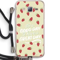 Don't forget to have a great day: Samsung Galaxy J3 (2016) Transparant Hoesje met koord