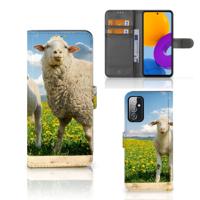 Samsung Galaxy M52 | Telefoonhoesje | Met pasjeshouder | Schaap en Lammetje