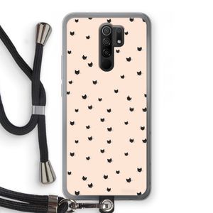 Kleine kattenkopjes: Xiaomi Redmi 9 Transparant Hoesje met koord