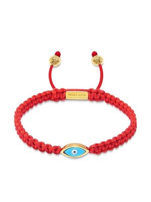 Nialaya Jewelry bracelet Evil Eye en corde - Rouge