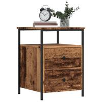 Nachtkastje 44x45x60 cm bewerkt hout oud houtkleurig Nachtkastje 44x45x60 cm bewerkt hout oud houtkleurig