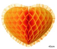 Honeycomb oranje hart (45cm) - thumbnail