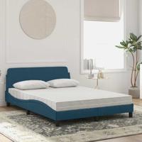 Bed met matras "Dover" fluweel blauw 140x190 cm