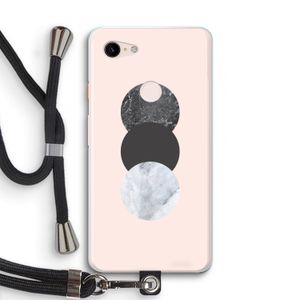 Marmeren cirkels: Pixel 3 XL Transparant Hoesje met koord