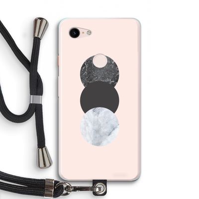 Marmeren cirkels: Pixel 3 XL Transparant Hoesje met koord