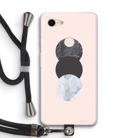 Marmeren cirkels: Pixel 3 XL Transparant Hoesje met koord