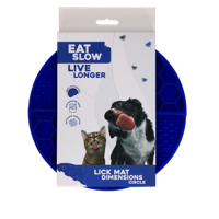 Eat Slow Live Longer Lick Mat Dimensions Circle Blue