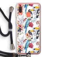 Bloemen tukan: Samsung Galaxy A20e Transparant Hoesje met koord