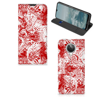 Mobiel BookCase Nokia G10 | G20 Angel Skull Rood