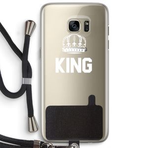 King zwart: Samsung Galaxy S7 Edge Transparant Hoesje met koord