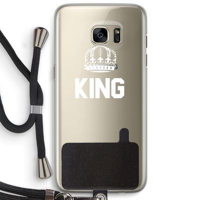 King zwart: Samsung Galaxy S7 Edge Transparant Hoesje met koord