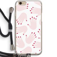 Hands pink: iPhone 6 / 6S Transparant Hoesje met koord