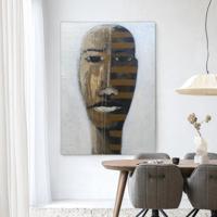 Urban Cotton Wandkleed 'Head 1' 80 x 110cm in Frame - black
